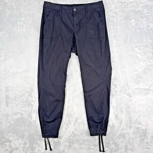 Lane Bryant Women Utility Skinny Pants Plus Size 16 (Fits 35x27.5) Black Lace Up